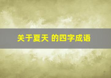 关于夏天 的四字成语